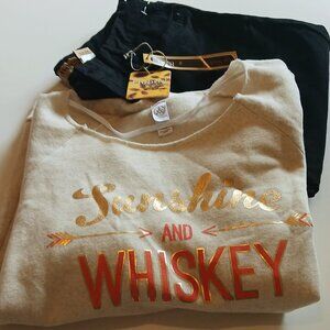 Alternative Brand Soft Wide Neck Sweatshirt & Hybrid Black Pants NWT XL